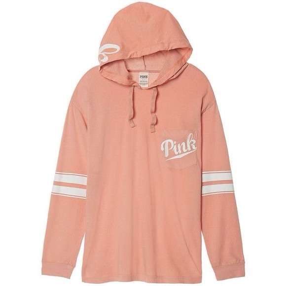 VS PINK Oversized Hooded Long Sleeve Shirt - Picture 8 of 9